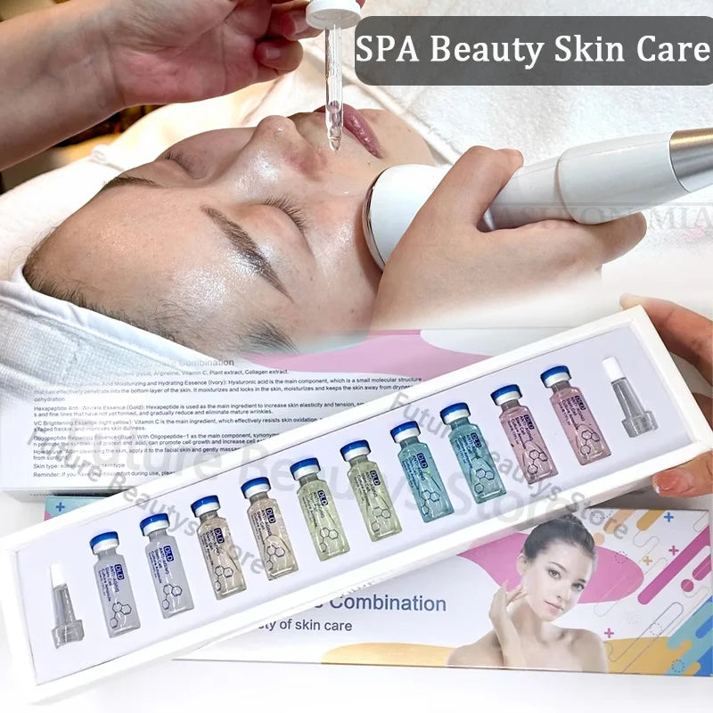 10pcs Hyaluronic Acid Ampoule Serum Kit Niacinamide Salmon DNA Moisturizes Rejuvenating Shrinks pores SPA Beauty Skin Care