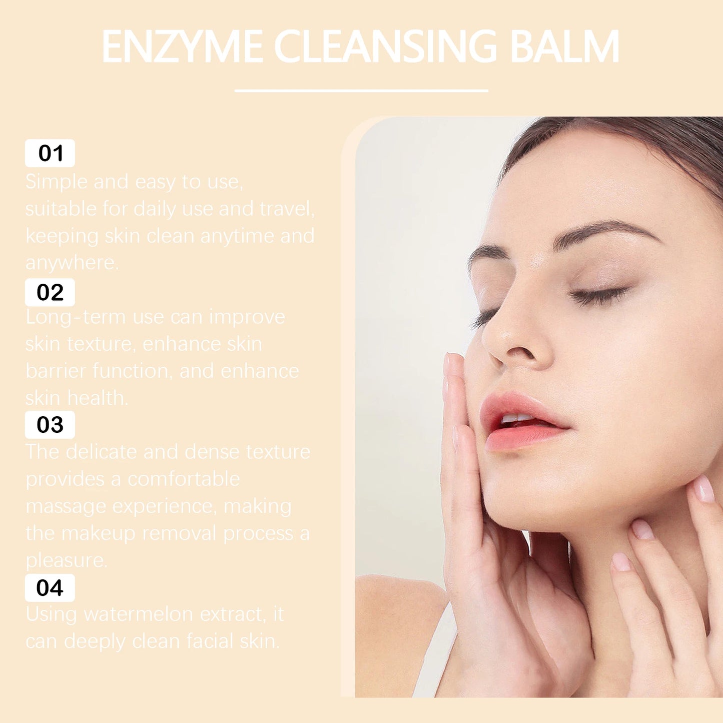Enzyme Cleansing Balm for Makeup Remover Deep Cleansing Face Pore Refreshing Non-tightening Smoothing Skin Makeup Remover Balm