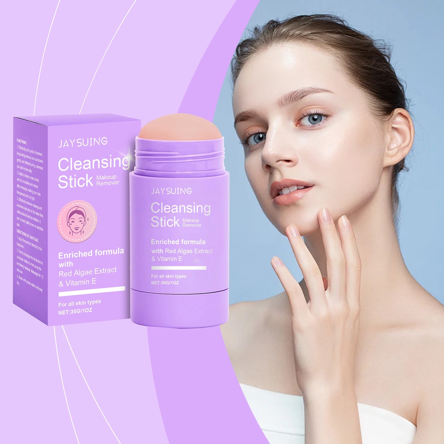 Face Clay Stick Makeup Remover Hydrating Exfoliating Deep Pore Purifying Oil Control Blackhead Cleansing Solid Facial Mask Stick