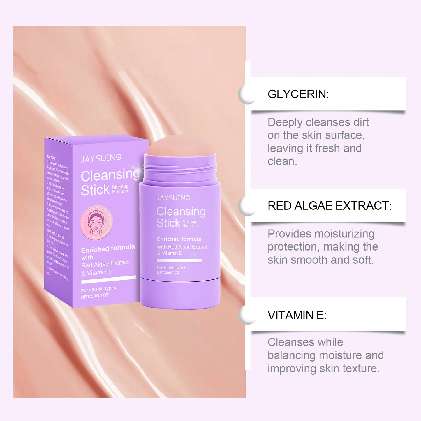 Face Clay Stick Makeup Remover Hydrating Exfoliating Deep Pore Purifying Oil Control Blackhead Cleansing Solid Facial Mask Stick